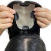 8X12cm Silk Skin Base Topper Virgin Human Hair Piece with Clips In  18