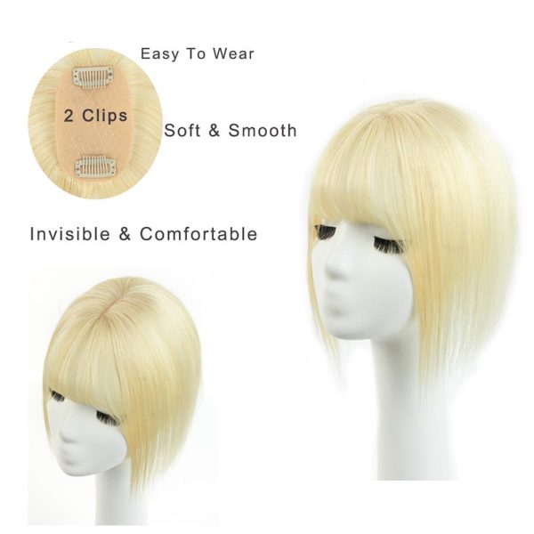 Real Human Hair Toppers for Women Daily 360° Bangs 3D Hair Pieces with Thinning Hair Bangs20, 25, 30, 35cm