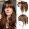 20cm Human Hair Topper with 5x9cm Base Net Natural Look Straight Hairpiece Seamless Blending to Hide Bald Spots or White Hair