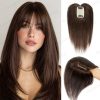 Natural Human Hair Toppers for Women Daily 360° Toppers for Thinning Hair Bangs 20 25 30 35cm Brown Roots & Blonde Hair Toppers