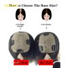8X12cm Silk Skin Base Topper Virgin Human Hair Piece with Clips In  18