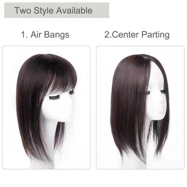 8X12cm Silk Skin Base Topper Virgin Human Hair Piece with Clips In  18