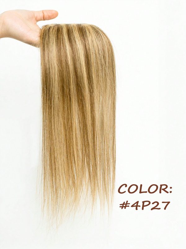 100% Real Human Hair Toppers for Women Clip in Real Hairpieces, Breathable MONO Base for Covering Grayish Thinning Hair 1B Black