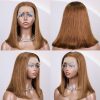 13x4 Short Brown Wigs Silky Straight Hair Invisible HD Lace Front Bob Wigs Chocolate Brown  Blunt Cut Straight Frontal Bob Wigs