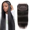 Brazilian 360 Straight Full Lace Frontal Closure 2×6 4×4 Closure Remy Human Hair Closure 13×4 Transparent Lace Natural Color