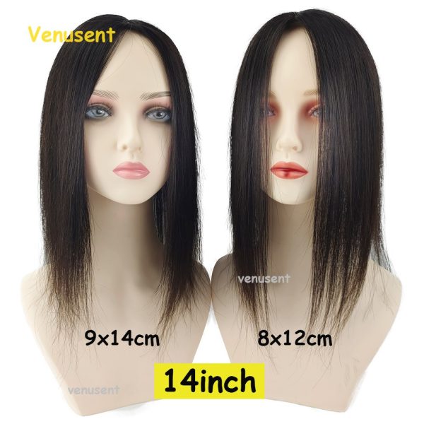 8X12cm Silk Skin Base Topper Virgin Human Hair Piece with Clips In  18