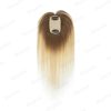 Natural Human Hair Toppers for Women Daily 360° Toppers for Thinning Hair Bangs 20 25 30 35cm Brown Roots & Blonde Hair Toppers