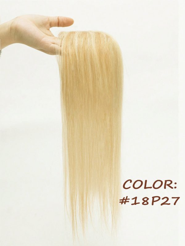 100% Real Human Hair Toppers for Women Clip in Real Hairpieces, Breathable MONO Base for Covering Grayish Thinning Hair 1B Black