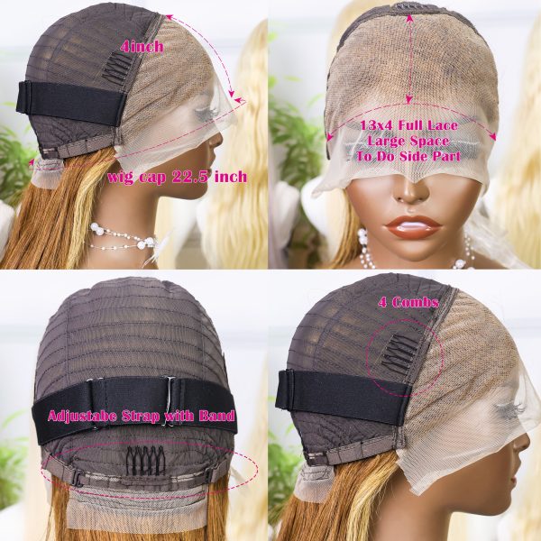 Highlight Wigs Straight 200Density Bob Wig 4/27 Ombre 10-16Inch HD Lace Frontal Bob Wig  Transparent Frontal HD Lace Wig