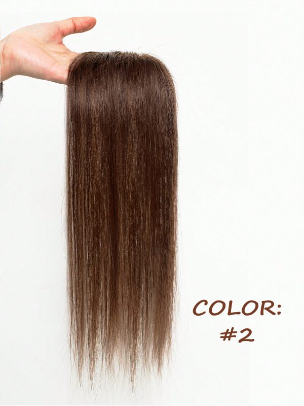 100% Real Human Hair Toppers for Women Clip in Real Hairpieces, Breathable MONO Base for Covering Grayish Thinning Hair 1B Black