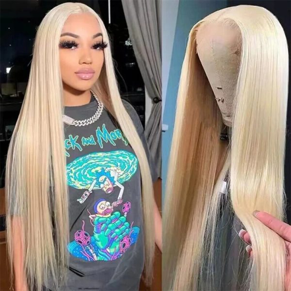 16-24inch 613 Lace Frontal Wig Straight 13X6 Blonde Lace Front Wig Human Hair 613 Blonde Lace Front Wig Human Hair 100%