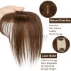 20cm Human Hair Topper with 5x9cm Base Net Natural Look Straight Hairpiece Seamless Blending to Hide Bald Spots or White Hair