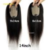 8X12cm Silk Skin Base Topper Virgin Human Hair Piece with Clips In  18