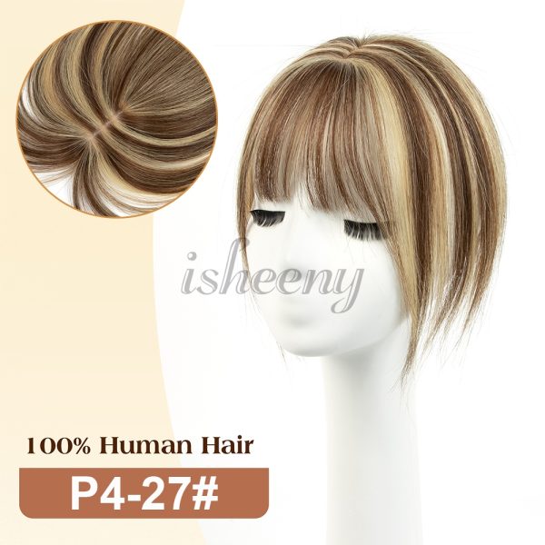 20cm Human Hair Topper with 5x9cm Base Net Natural Look Straight Hairpiece Seamless Blending to Hide Bald Spots or White Hair