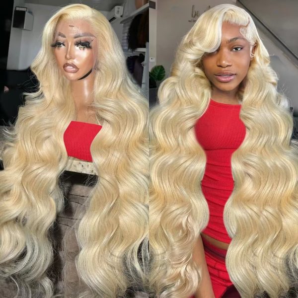 13x6 Body Wave 38Inch 613 Honey Blonde  Lace Frontal Human Hair Wig 200Density Brazilian Color 13x4 Lace Front Wig For Women