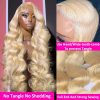 13x6 Body Wave 38Inch 613 Honey Blonde  Lace Frontal Human Hair Wig 200Density Brazilian Color 13x4 Lace Front Wig For Women