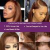 13x4 Short Brown Wigs Silky Straight Hair Invisible HD Lace Front Bob Wigs Chocolate Brown  Blunt Cut Straight Frontal Bob Wigs