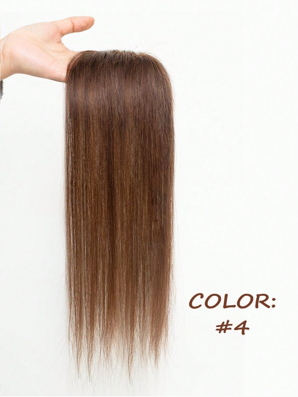 100% Real Human Hair Toppers for Women Clip in Real Hairpieces, Breathable MONO Base for Covering Grayish Thinning Hair 1B Black