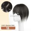 20cm Human Hair Topper with 5x9cm Base Net Natural Look Straight Hairpiece Seamless Blending to Hide Bald Spots or White Hair
