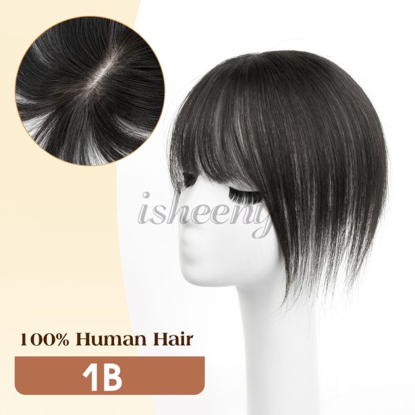 20cm Human Hair Topper with 5x9cm Base Net Natural Look Straight Hairpiece Seamless Blending to Hide Bald Spots or White Hair