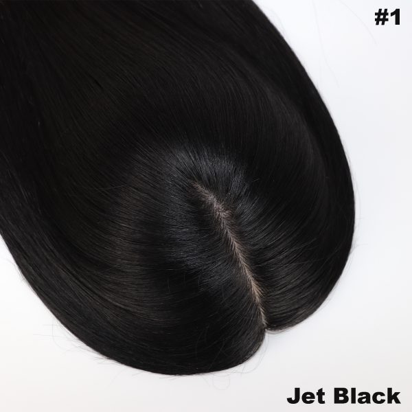 8X12cm Silk Skin Base Topper Virgin Human Hair Piece with Clips In  18