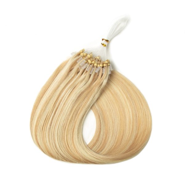 Micro Loop Hair Extensions Human Hair Fusion Hair Machine-Remy Natural Straight Keration Ring Fishing Line Extension 12-24inch