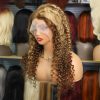 P4/27 Water Wave Brown Blonde Color Wigs 13x4 Front Lace Human Hair Wigs 220%Density 13x6 Quality Deep Curly Wave Human Hair Wig
