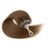 Micro Loop Hair Extensions Human Hair Fusion Hair Machine-Remy Natural Straight Keration Ring Fishing Line Extension 12-24inch