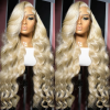 13x6 Body Wave 38Inch 613 Honey Blonde  Lace Frontal Human Hair Wig 200Density Brazilian Color 13x4 Lace Front Wig For Women