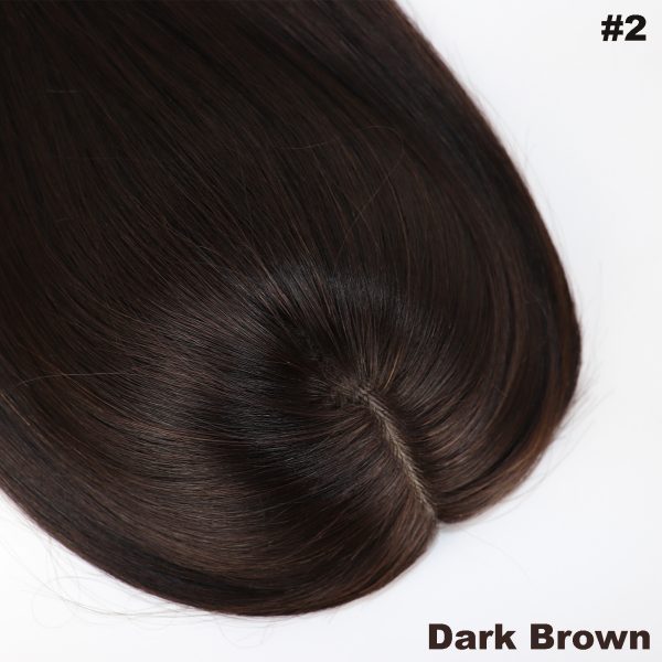 8X12cm Silk Skin Base Topper Virgin Human Hair Piece with Clips In  18