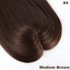 8X12cm Silk Skin Base Topper Virgin Human Hair Piece with Clips In  18