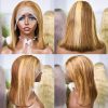 Highlight Wig Human Hair Bob Wig 4/27 Short Straight Bob Wig Lace Front Human Hair Wigs Piano Color Cheap Wig On Clearance Sale