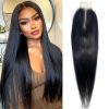 Brazilian 360 Straight Full Lace Frontal Closure 2×6 4×4 Closure Remy Human Hair Closure 13×4 Transparent Lace Natural Color