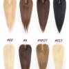 100% Real Human Hair Toppers for Women Clip in Real Hairpieces, Breathable MONO Base for Covering Grayish Thinning Hair 1B Black