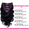 Body Wave Clip in Hair Extensions 100% Human Hair With Double Weft Brazilian Clip In 8Pcs 120G For Black Woman Clip Ins Hair #1B