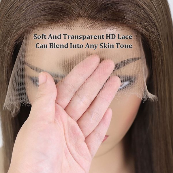 Medical Wigs For Women Remy Human Hair HD Swiss Lace Front Wig Straight Brown Human Hair Wigs For Women Daily Use Glueless Wig