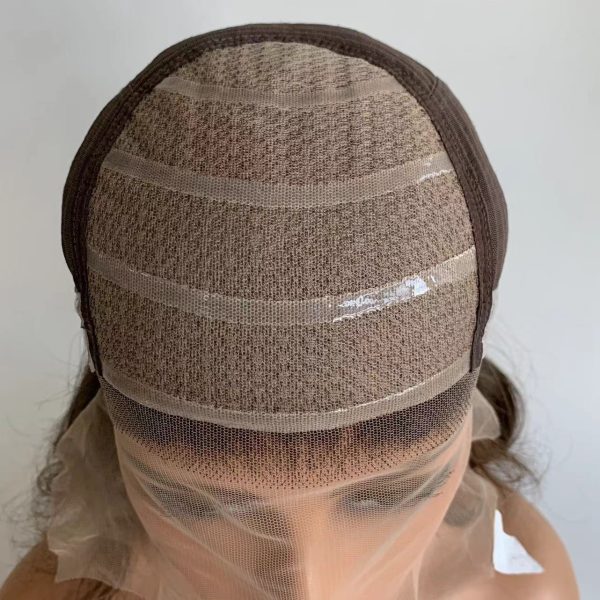 #4 Brown Color Silk Top Silicone Cap Medical Gluless Wig Replacement European Human Hair For Alopecia Or Cancer