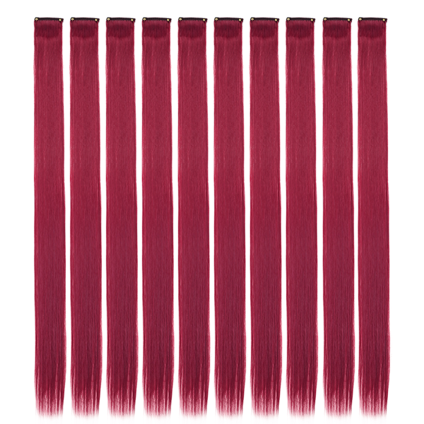 10PCS/Pack Colored Party Highlights Clip in Hair Extensions for Girls 22 Inches Omber colors Straight Hair Synthetic 1pcs2026