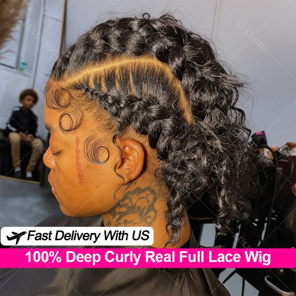 100% Real Full HD Lace Frontal Wig Deep Wave Lace Front Human Hair Wigs Brazlian Remy Water Wave 360 Full Lace Wigs For Women