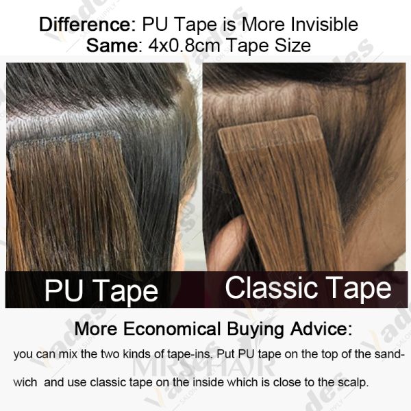 YWUEXT Tape in Hair Extensions Human Hair Skin Weft Seamless Invisible Silky Straight with Thick Ends Remy Human Hair 12-22inch
