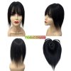 Silk Base Human Hair Topper For Women Clips In Hairpieces with Bangs Free Parting Realistic Scalp Straight Hair Cover Hair Loss