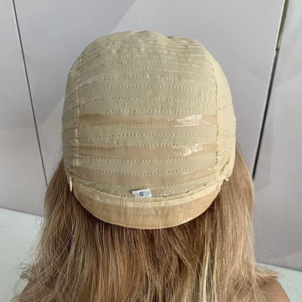 Blonde Highlight Comfortable and breathable Silicone Cap Gluless Medical Wig Replacement European Human Hair