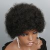 Short Afro Curly Pixie Human Hair Wig for Women - 6 Inch Natural Black 150% Density, Versatile Daily full machine made