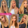 Honey Blonde 13x6 HD Lace Front Human Hair Wigs #27 Color Brazilian Straight Glueless 13x4 Transparent Lace Fontal Wig For Women