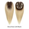 Blonde Hair Topper Natural Human HairPieces Clips Ins Extension Large Swiss Lace Human Hair Topper For Women Dazzeal Lace Topper