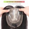 Silk Base Human Hair Topper For Women Clips In Hairpieces with Bangs Free Parting Realistic Scalp Straight Hair Cover Hair Loss