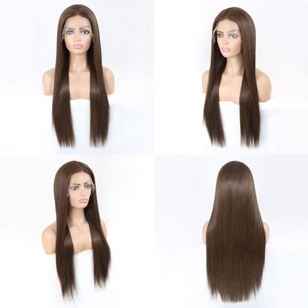 Medical Wigs For Women Remy Human Hair HD Swiss Lace Front Wig Straight Brown Human Hair Wigs For Women Daily Use Glueless Wig