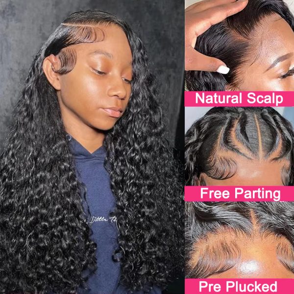 100% Real Full HD Lace Frontal Wig Deep Wave Lace Front Human Hair Wigs Brazlian Remy Water Wave 360 Full Lace Wigs For Women