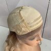 Blonde Highlight Comfortable and breathable Silicone Cap Gluless Medical Wig Replacement European Human Hair