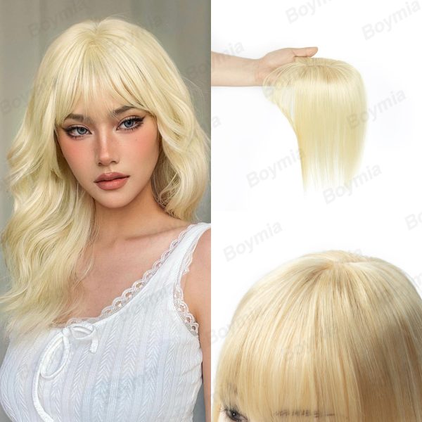 Hair Topper Human Hair With Clips Machine-Remy Hair Toppers For Woman Natural Topper Włosy For Thin Hair One Piece Toppers